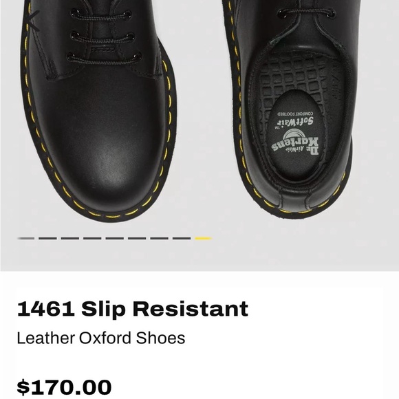 Dr. Martens Woman’s 9 or Men’s 8 Black Leather Derbys with Yellow Stitching - Picture 3 of 16